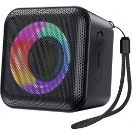 IPX7 Waterproof Portable Bluetooth Speaker, Sewowibo Wireless Bluetooth 5.1 Speaker with LED Light Show Rich Stereo Bass, Micro SD 24H Playtime, Outdoor Party Speaker TWS for Travel Beach Pool Shower